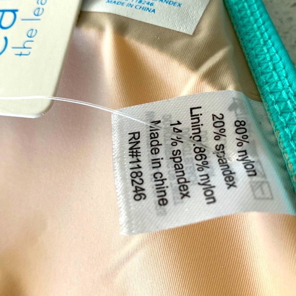 Cabana Life Sun UV Protection Aqua Bikini Top XL NWT 50+ Gold Padded - Picture 5 of 12